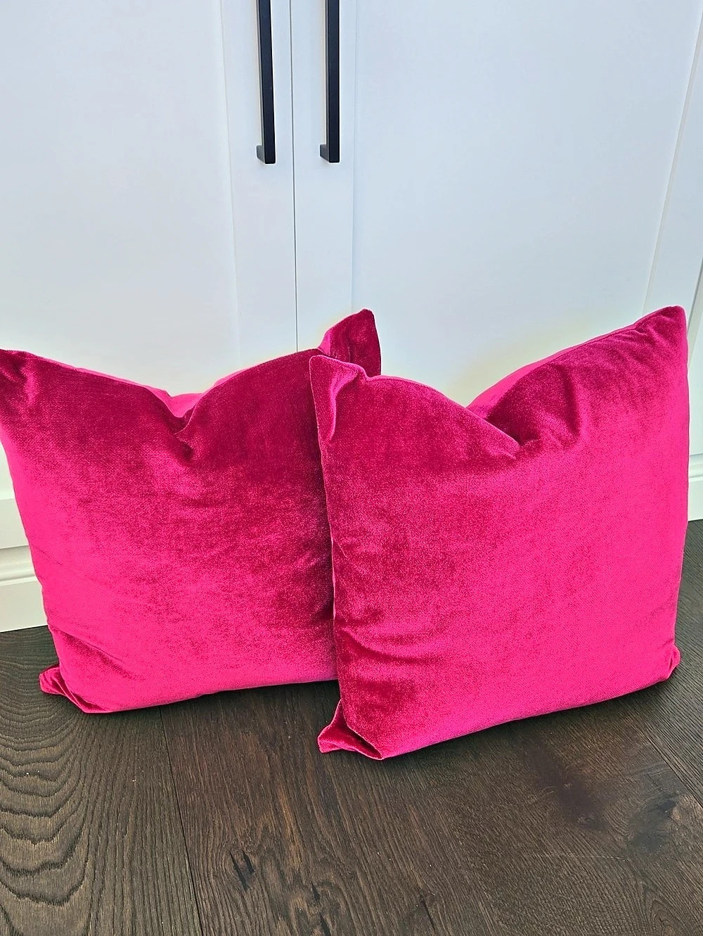 Pink Velvet Accent Pillow Set of 2